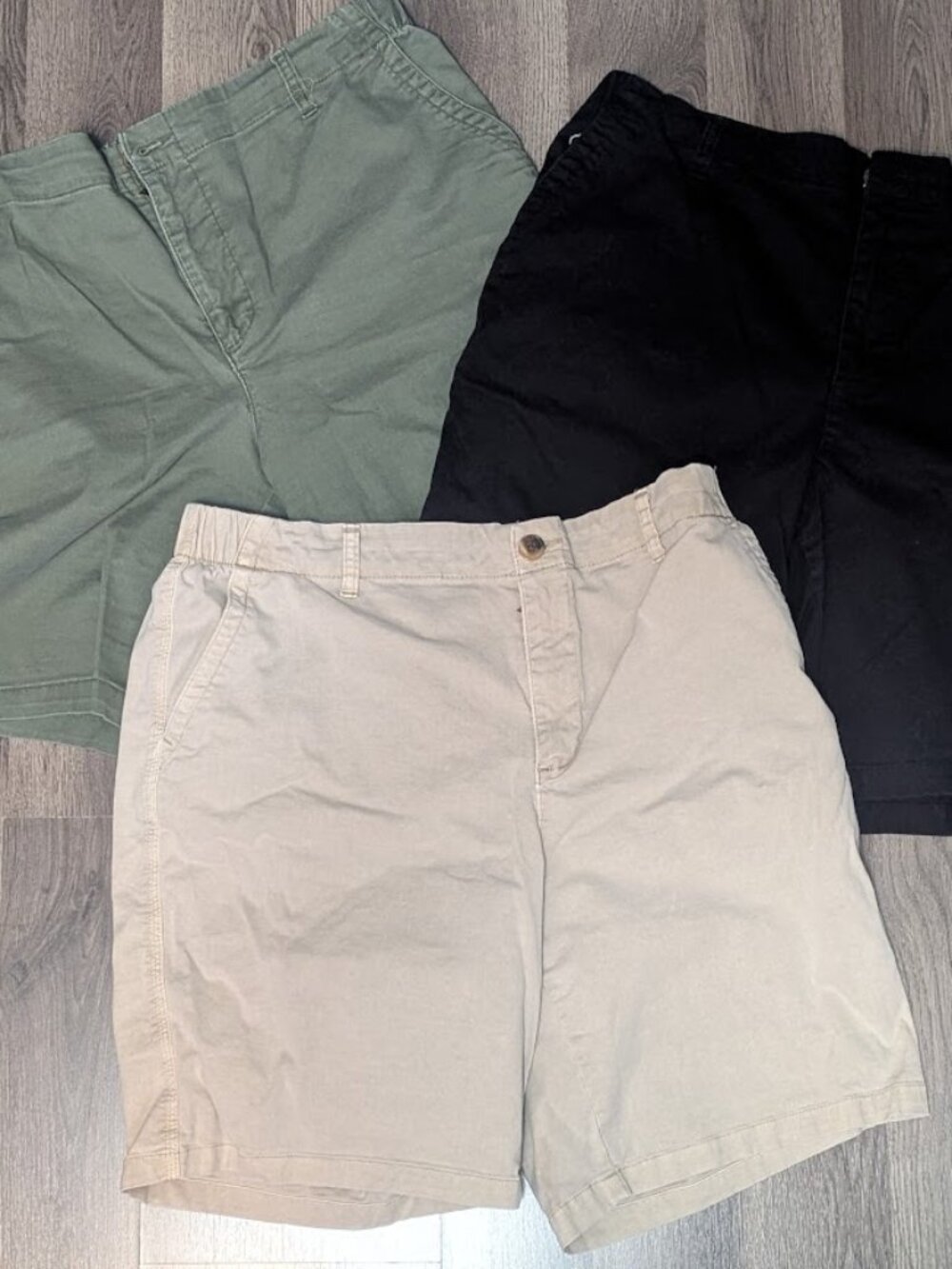 Lot of 3 size Large High-Waisted OGC Chino Shorts -- 9-inch inseam